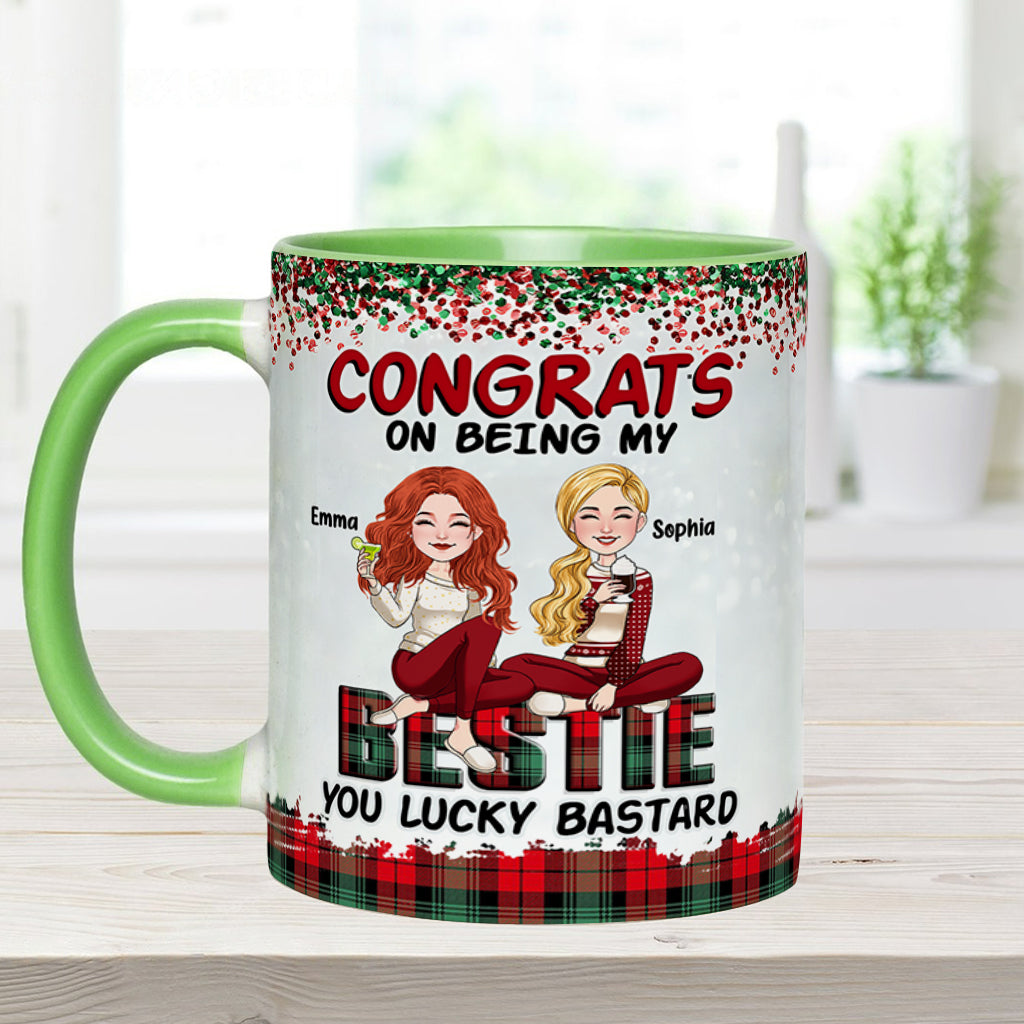 Lucky Bastard Besties - Personalized Bestie Accent Mug
