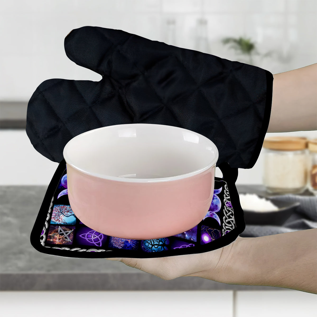 Magical Kitchen - Personalized Witch Oven Mitts & Pot Holder Set