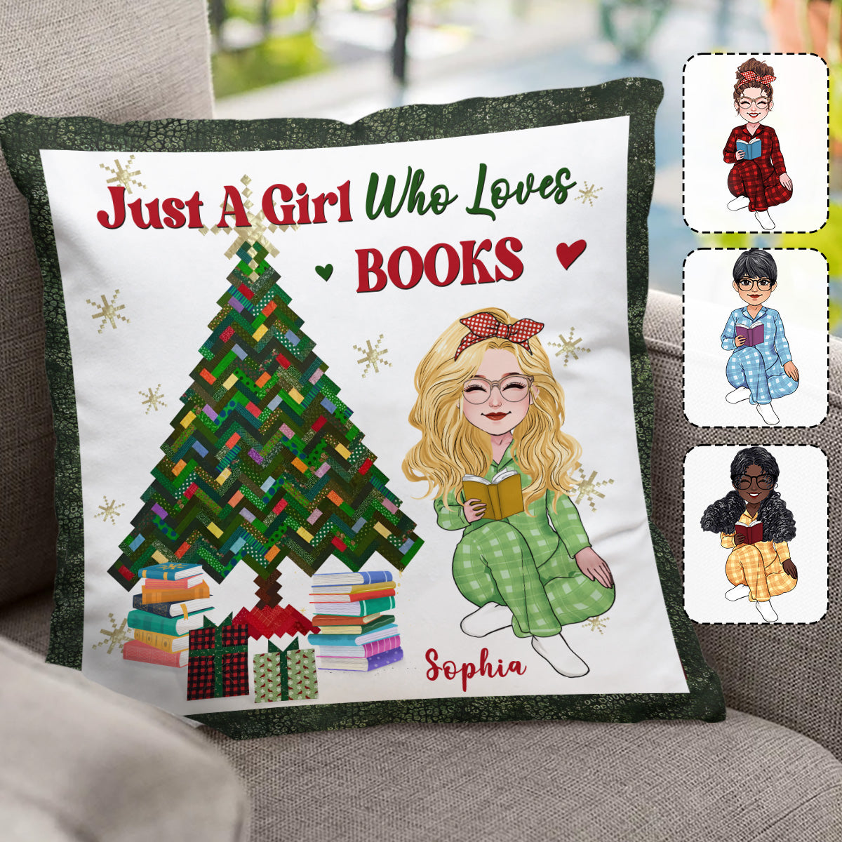 Just A Girl Who Loves Books - Personalized Book Throw Pillow