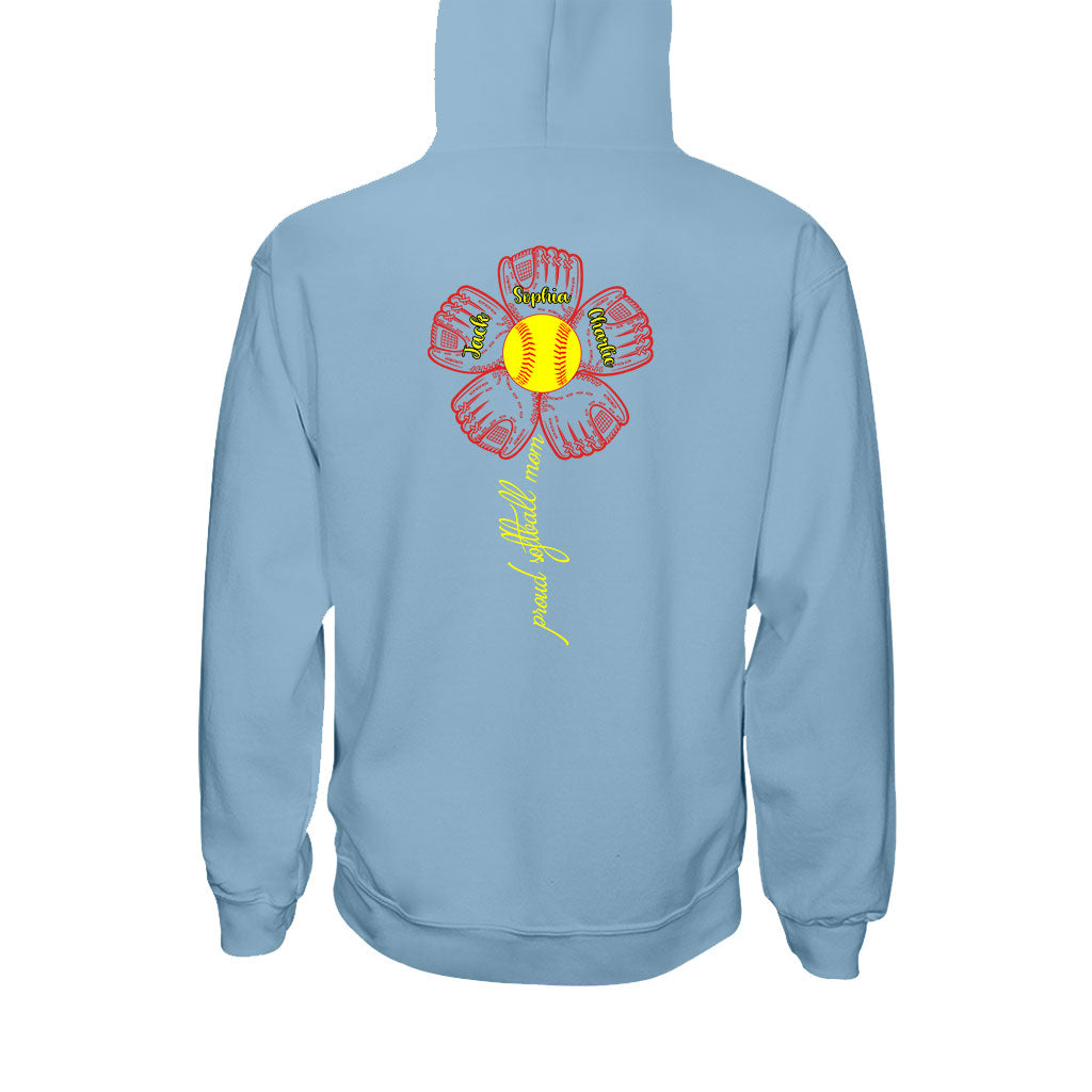 Proud Softball Mom Grandma Aunt - Personalized Softball T-shirt and Hoodie