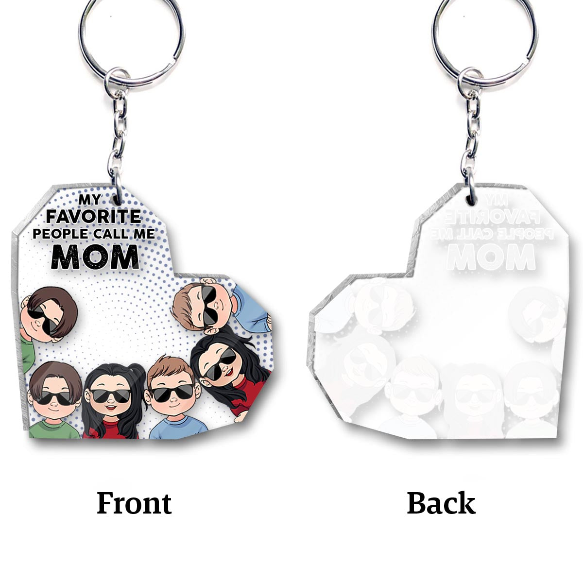 My Favorite People - Gift for grandpa, dad, mom, grandma, uncle, aunt, brother, sister - Personalized Keychain