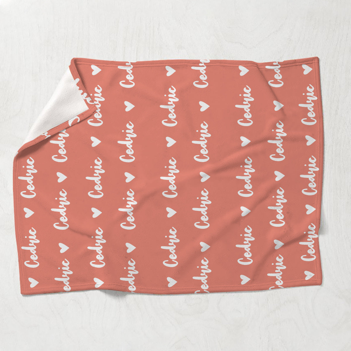 Custom Name Heart Pattern - Personalized Newborn Blanket