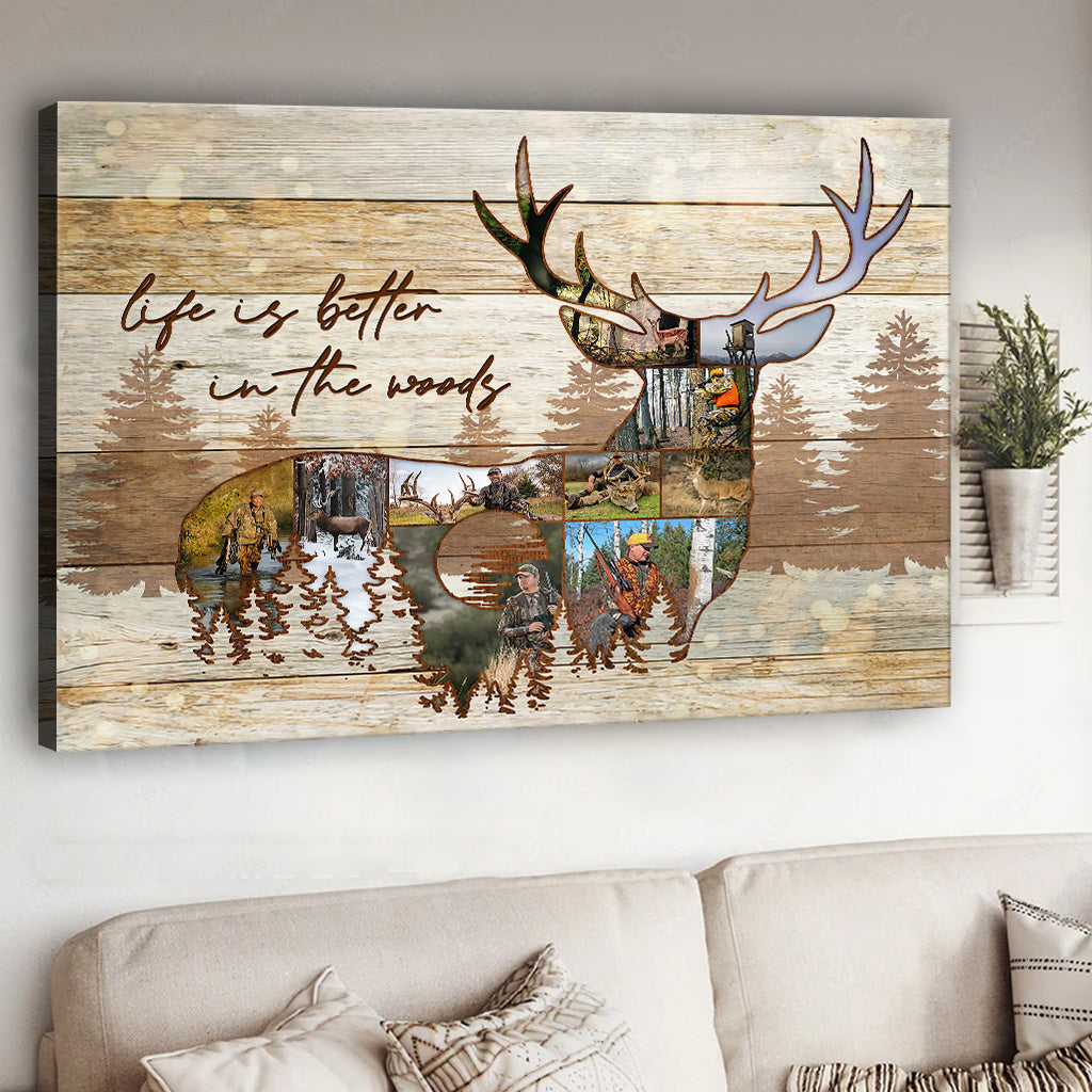 Das Leben ist besser im Wald – Personalisierte Jagdleinwand und Poster