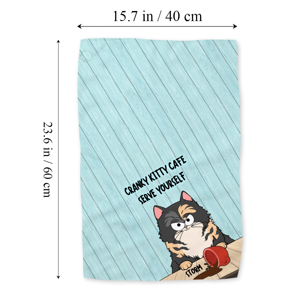Cranky Kitty Café – Geschenk für Katzenliebhaber – Personalisiertes Handtuch