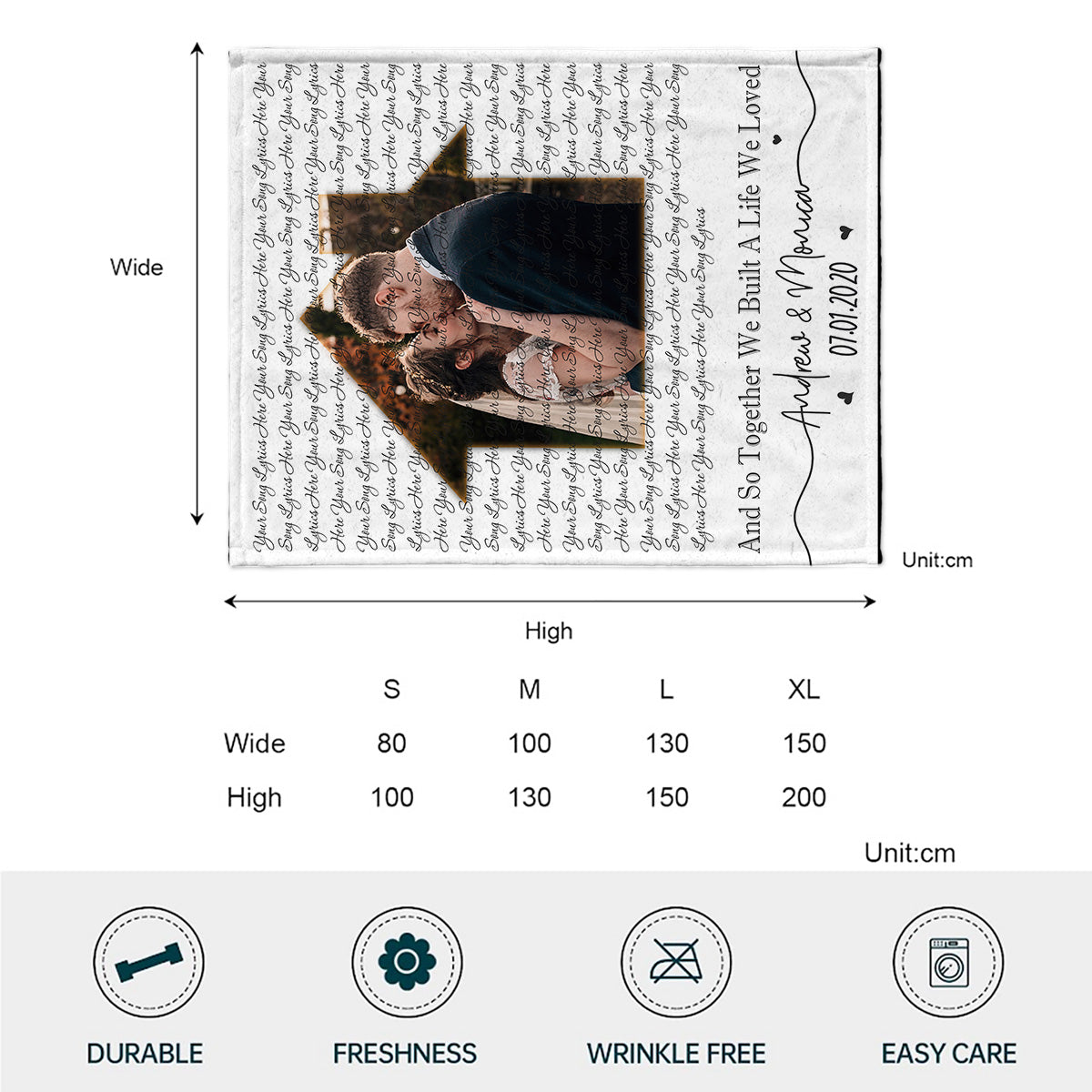 „Du und ich, wir schaffen das“ – personalisierte Pärchendecke