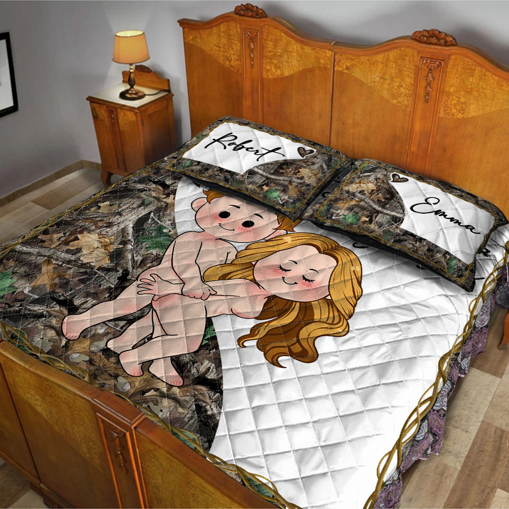Liebe mich wie du die Hirschsaison liebst - Personalisiertes Jagd-Quilt-Set