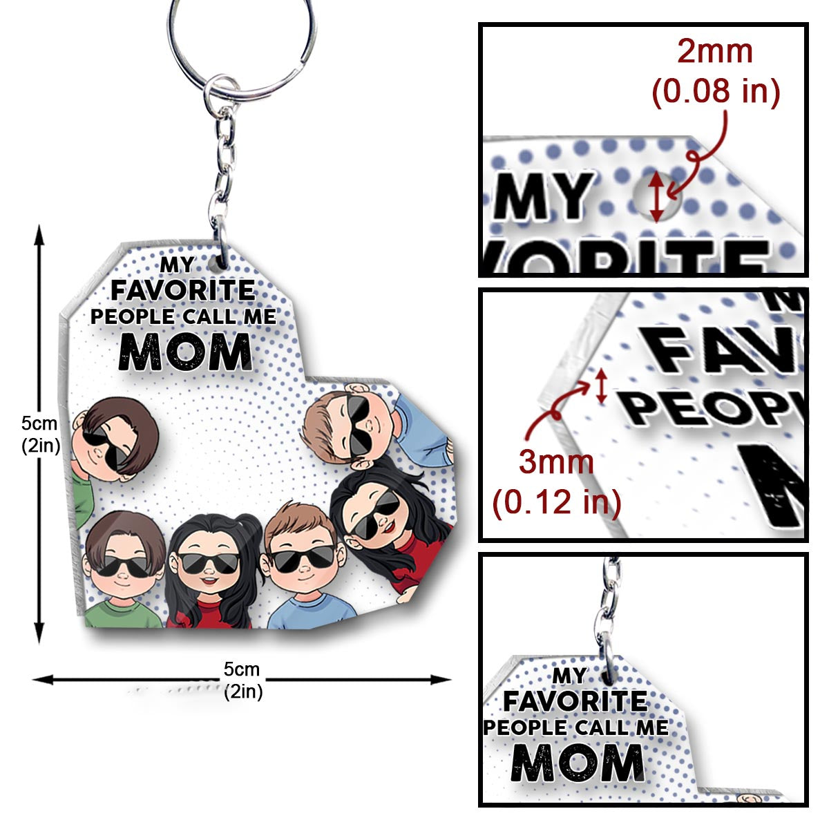 My Favorite People - Gift for grandpa, dad, mom, grandma, uncle, aunt, brother, sister - Personalized Keychain