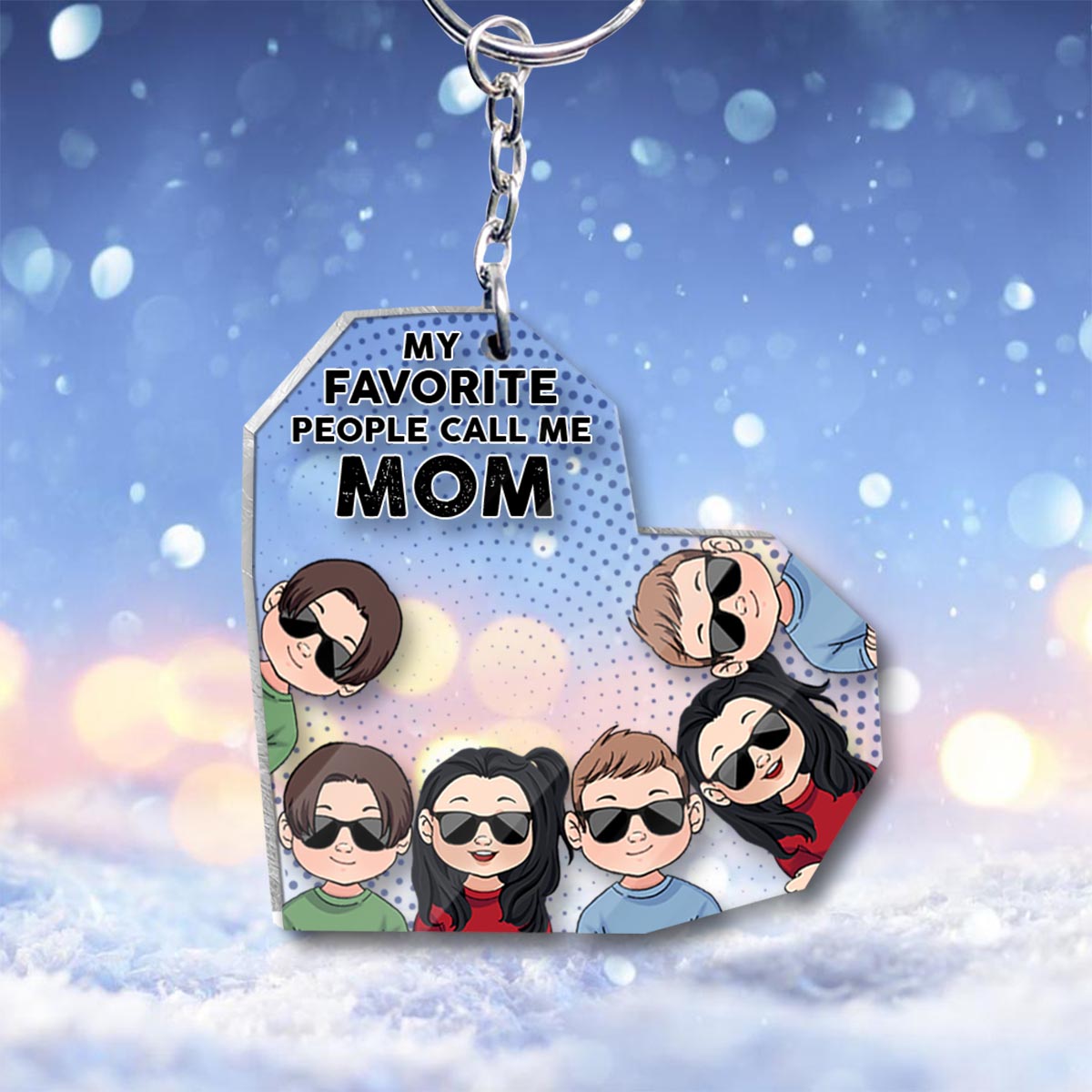 My Favorite People - Gift for grandpa, dad, mom, grandma, uncle, aunt, brother, sister - Personalized Keychain