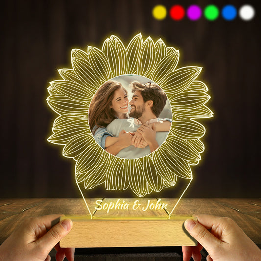 Du bist mein Sonnenschein – Geschenk für Mama, Oma, Schwester, Tochter, Sohn, Bruder, Opa, Papa, Ehefrau, Ehemann, Freund/Freundin – Personalisierte, geformte Leuchtplatte