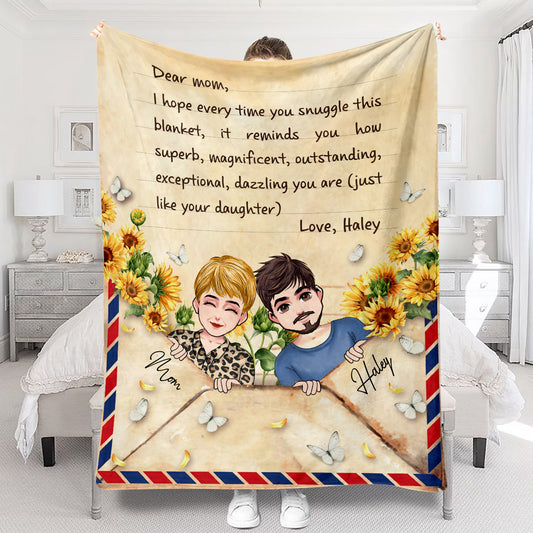 Liebe Mama Briefdecke - Personalisierte Mutterdecke