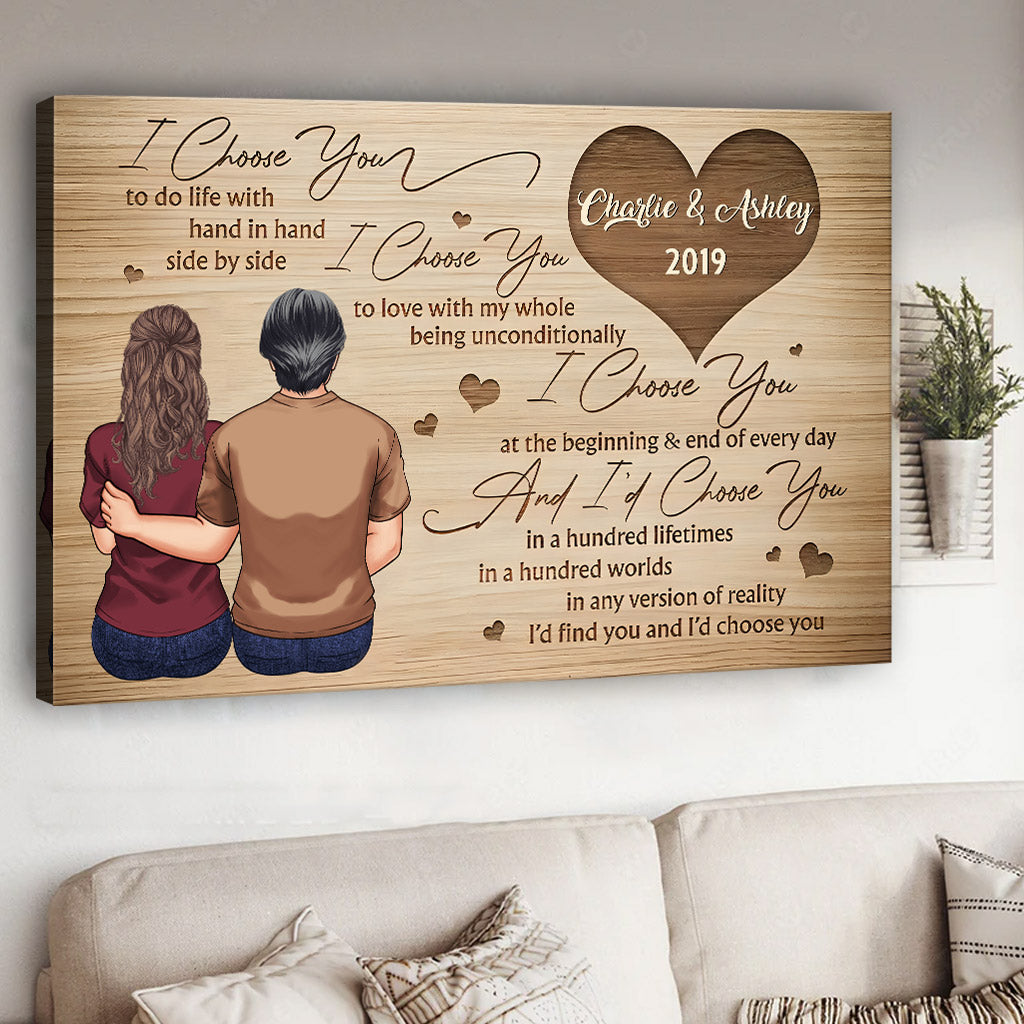 Ich wähle dich – Personalisierte Leinwand und Poster für Paare
