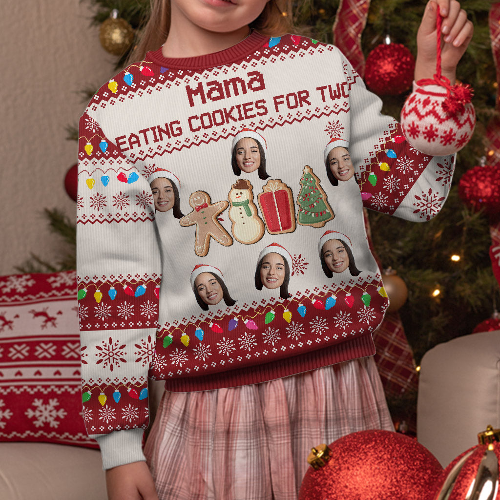 Kekse essen für zwei – personalisierter Schwangerschaftspullover