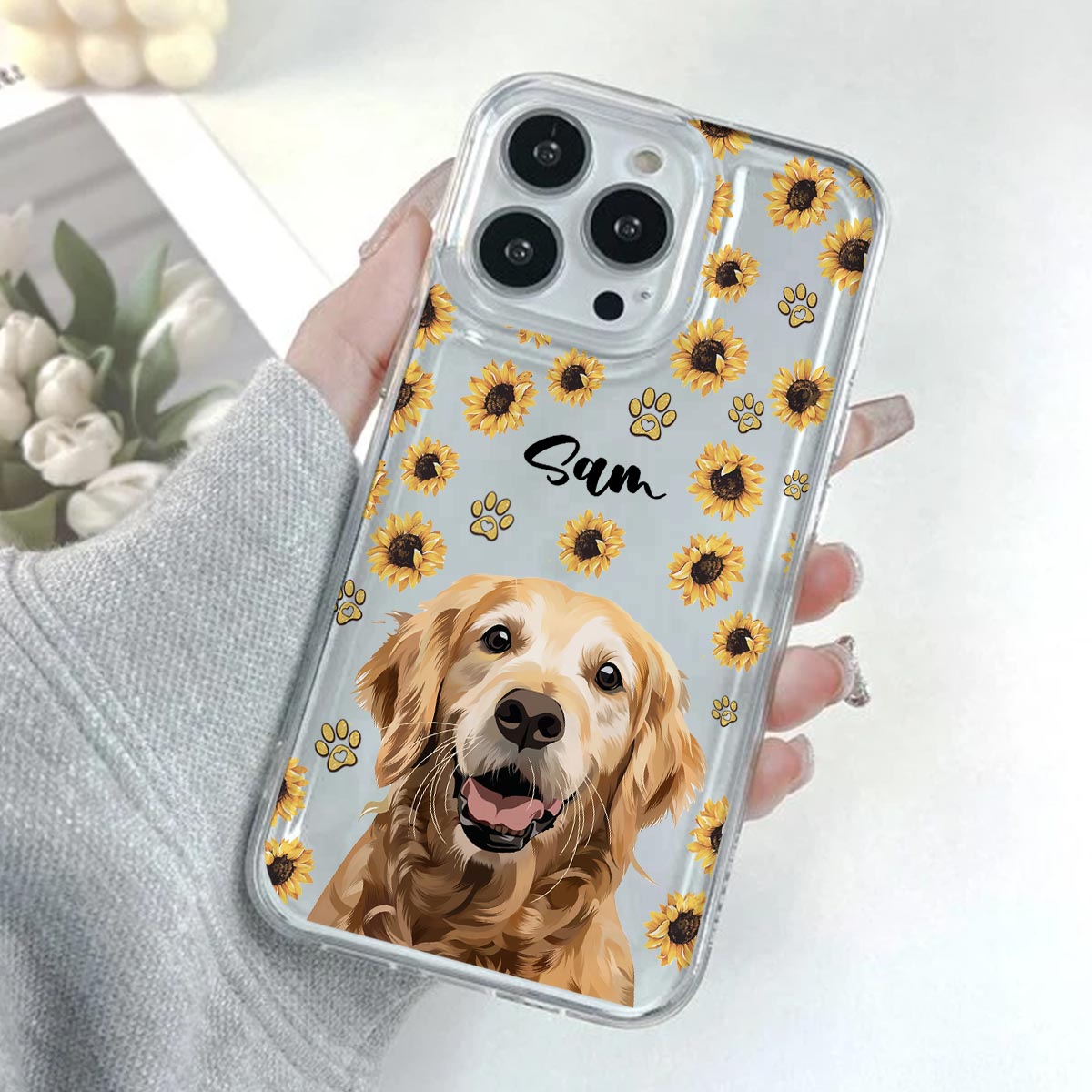 You Are My Sunshine - Personalized Dog Clear Phone Case