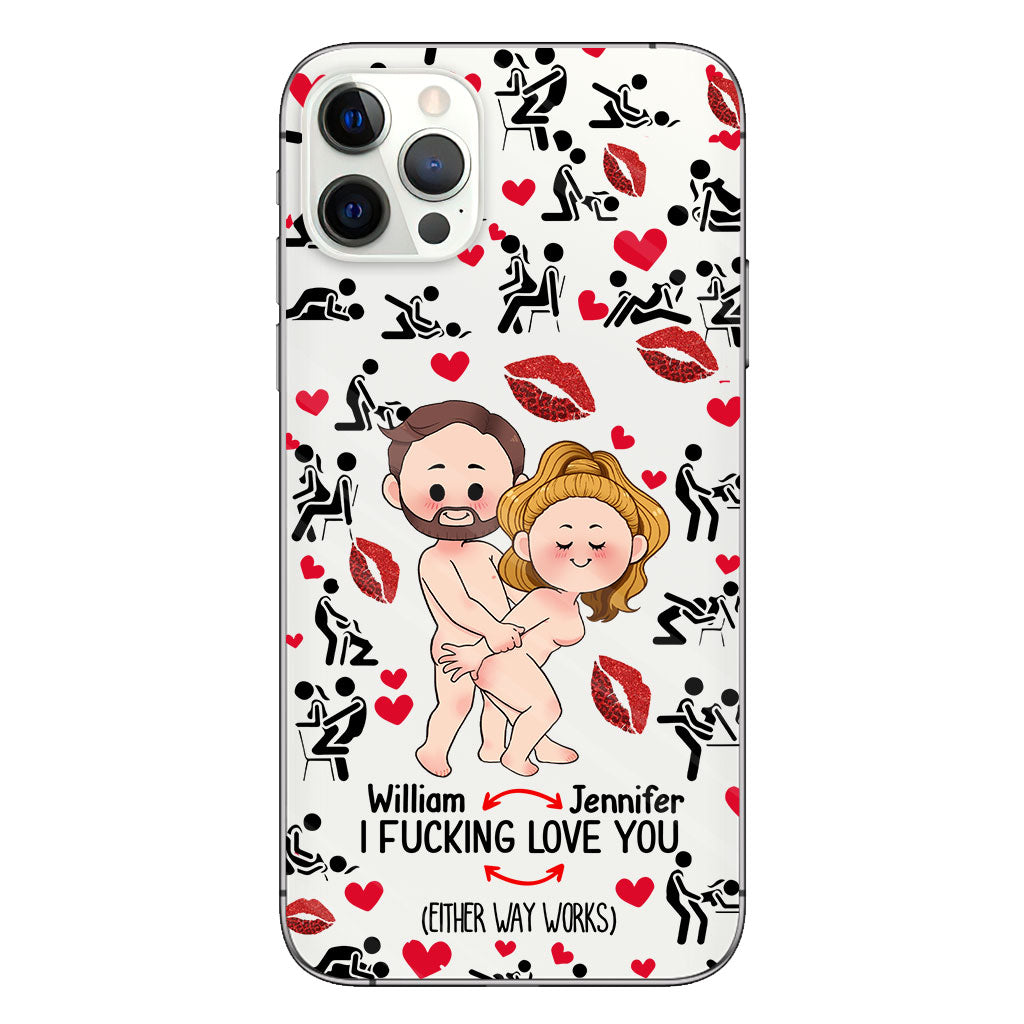 Ich liebe dich – Geschenk für Ehemann, Ehefrau, Freund, Freundin – Personalisierte transparente Handyhülle
