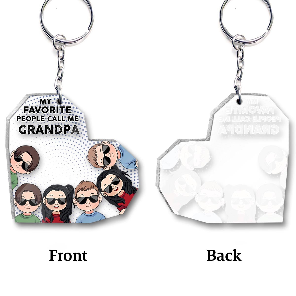 Meine Lieblingsmenschen – Geschenk für Opa, Papa, Mama, Oma, Onkel, Tante, Bruder, Schwester – Personalisierter Schlüsselanhänger