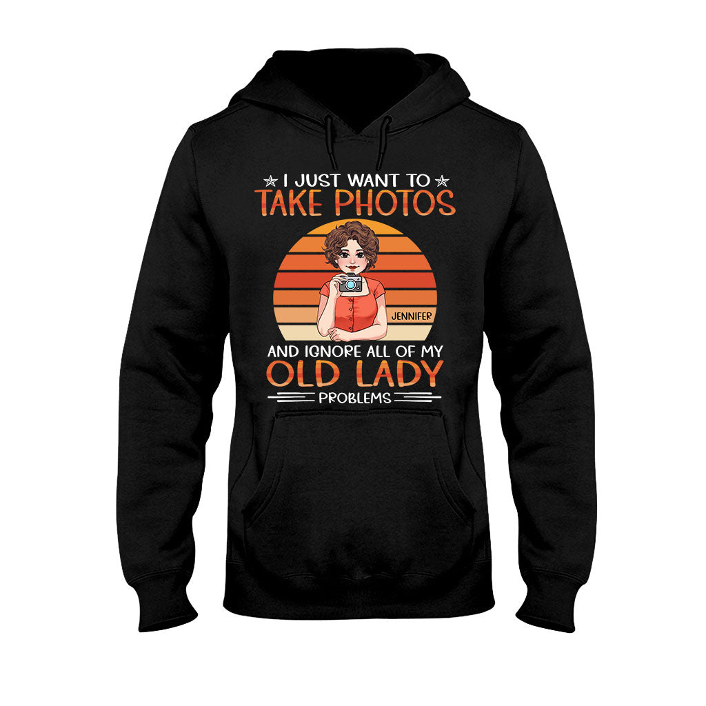 Ich will einfach nur Fotos machen – personalisiertes Fotografie-T-Shirt und Hoodie