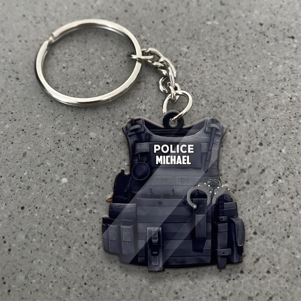 Police Officer Armor - Personalized Police Officer Keychain