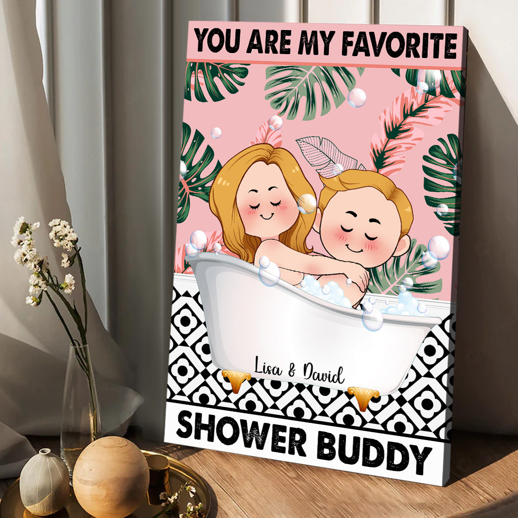 Du bist mein liebster Duschpartner – Personalisierte Leinwand und Poster für Paare