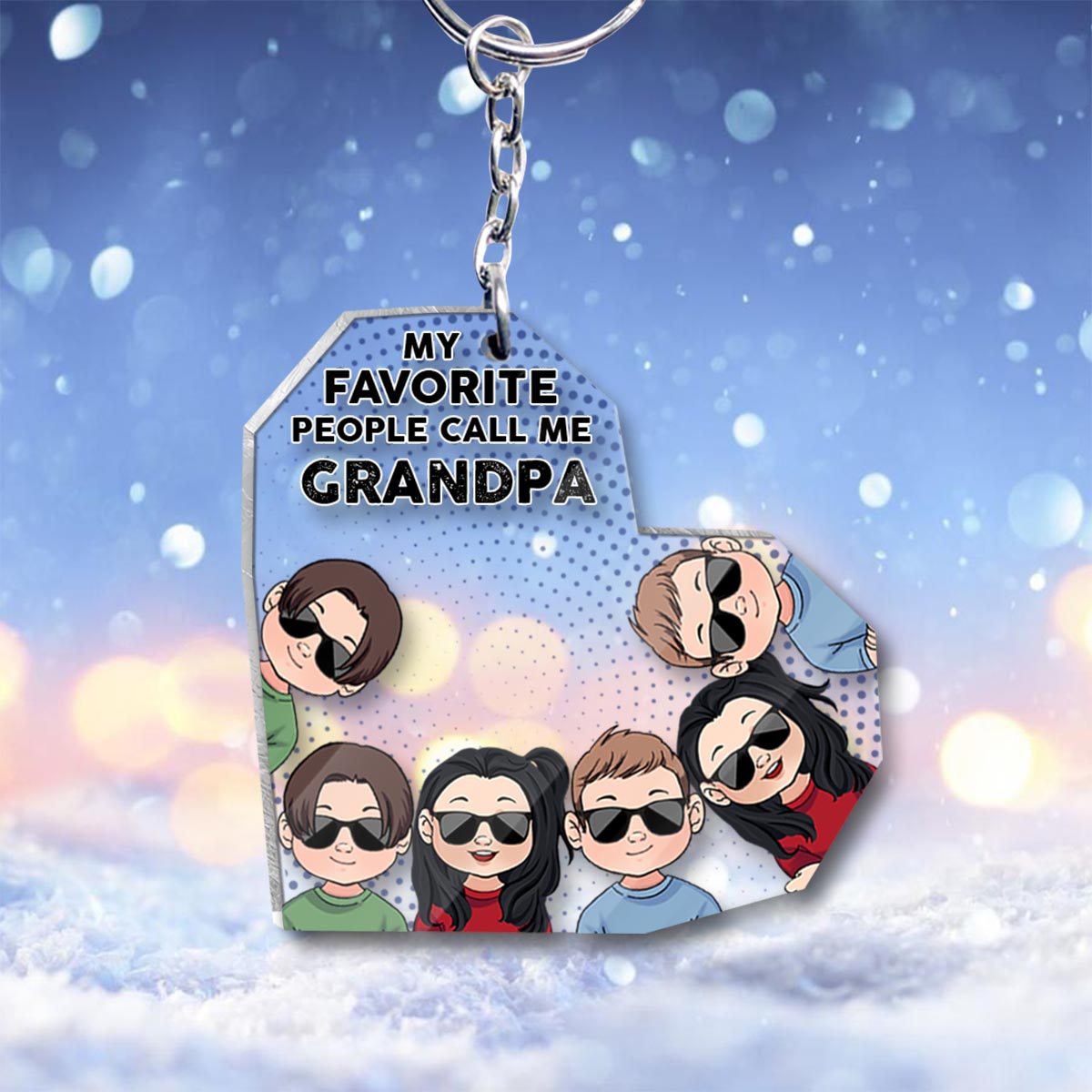 Meine Lieblingsmenschen – Geschenk für Opa, Papa, Mama, Oma, Onkel, Tante, Bruder, Schwester – Personalisierter Schlüsselanhänger