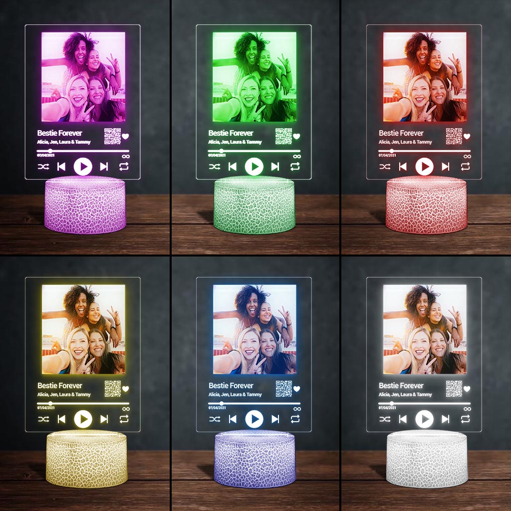 Personalisierter Song „Bestie Forever“ – Personalisierte, beste Freundin-förmige Leuchtplatte