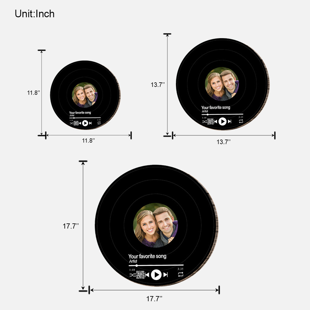 Favorite Song Scannable QR code - gift for husband, wife, boyfriend, girlfriend - Personalized Round Wood Sign