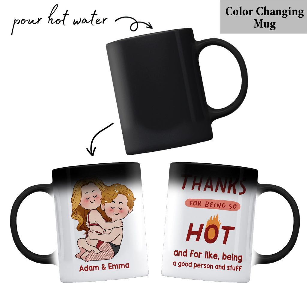 Danke, dass ihr so ​​heiß seid – personalisierte Tasse für Paare