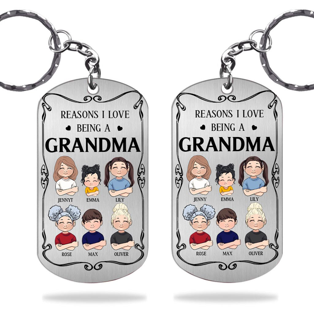 Gründe, warum ich es liebe, Opa zu sein – Geschenk für Opa, Oma, Mama, Papa, Onkel, Tante, Bruder, Schwester – Personalisierter Edelstahl-Schlüsselanhänger