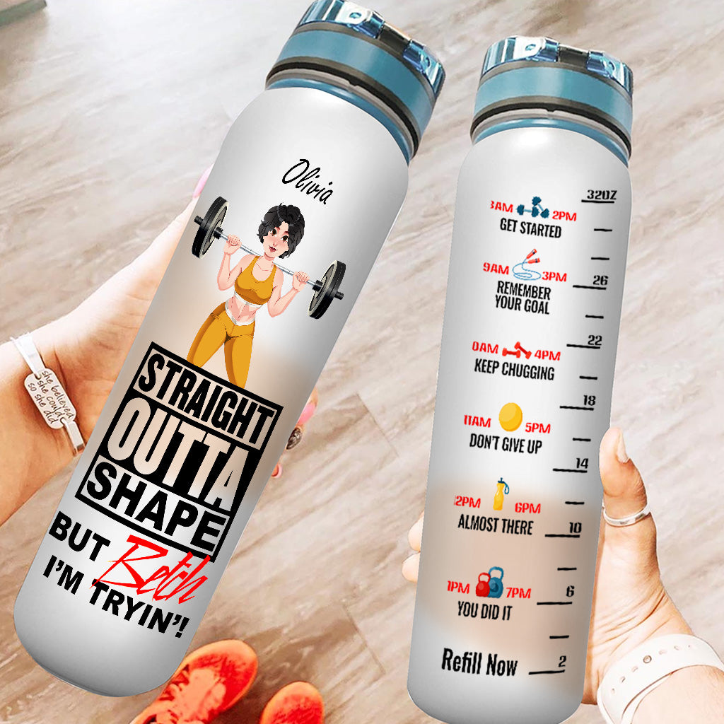 Life Is Better With Workout - Personalized Fitness Water Tracker Bottle