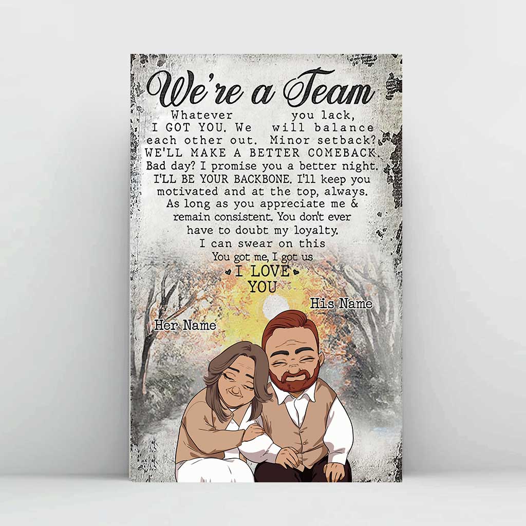 Ehemann und Ehefrau – Wir sind ein Team – Personalisiertes Poster für Paare