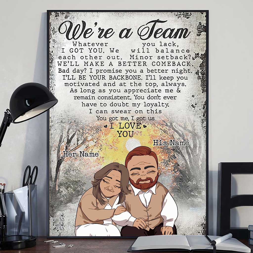 Ehemann und Ehefrau – Wir sind ein Team – Personalisiertes Poster für Paare
