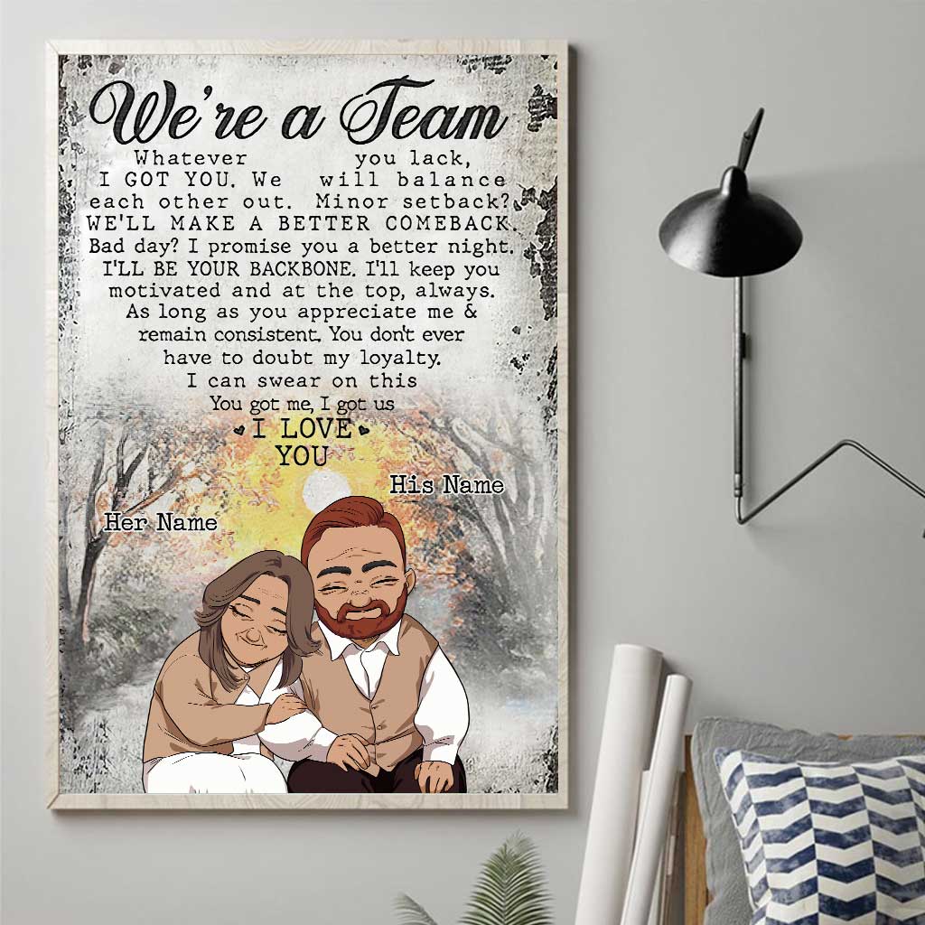 Ehemann und Ehefrau – Wir sind ein Team – Personalisiertes Poster für Paare