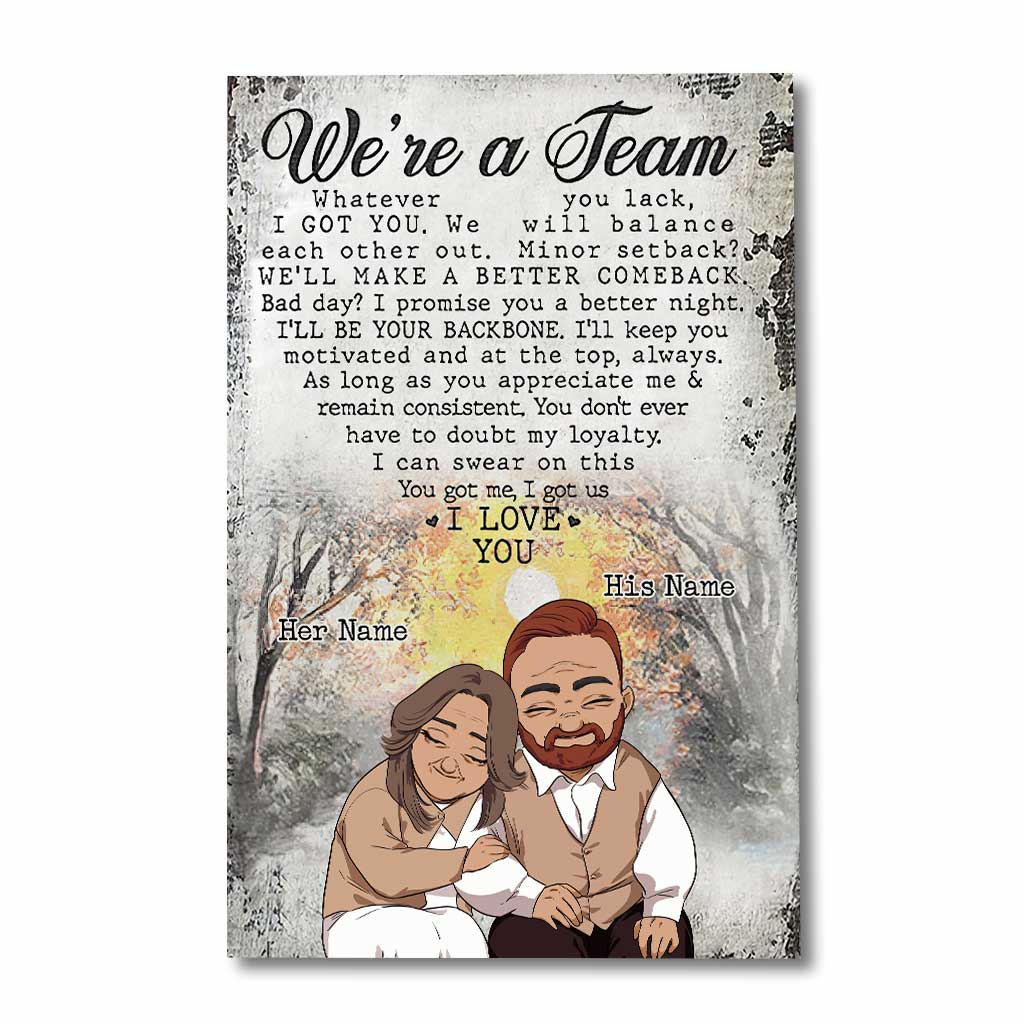 Ehemann und Ehefrau – Wir sind ein Team – Personalisiertes Poster für Paare