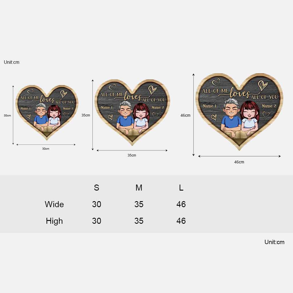 All Of Me Loves All Of You - Personalized Couple Wood Sign