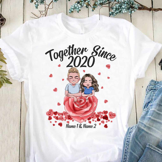 Gemeinsam seit – Personalisiertes Partner-T-Shirt und Hoodie