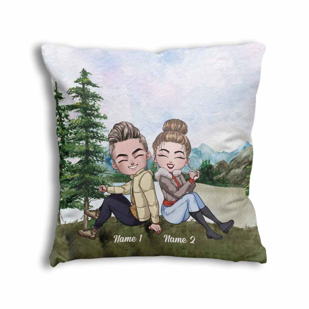 Ich habe Gott um einen Campingpartner gebeten – Personalisiertes Camping-Kissen für Paare