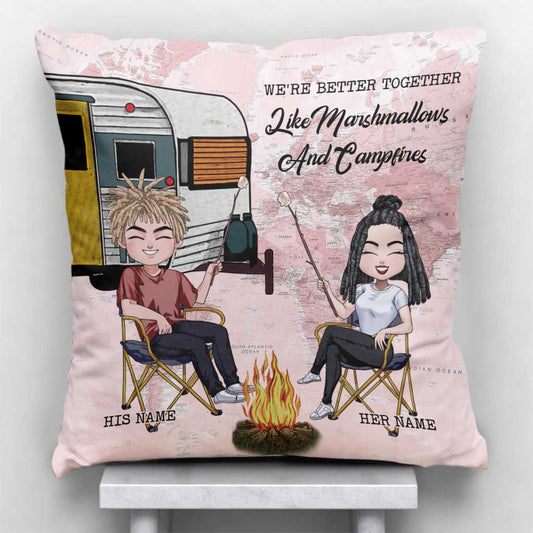 Gemeinsam sind wir stärker – Personalisiertes Camping-Kissen für Paare