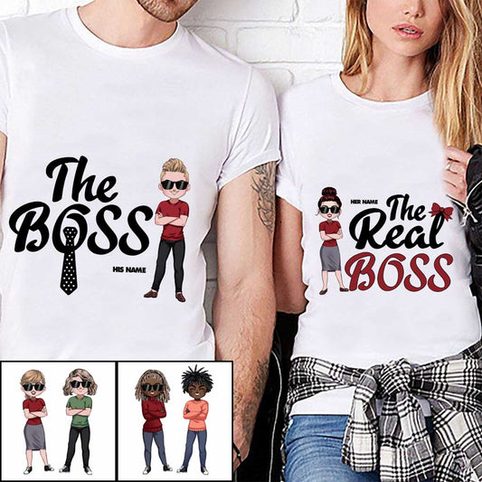 Der Boss – Der wahre Boss – Personalisiertes Partner-T-Shirt und Hoodie
