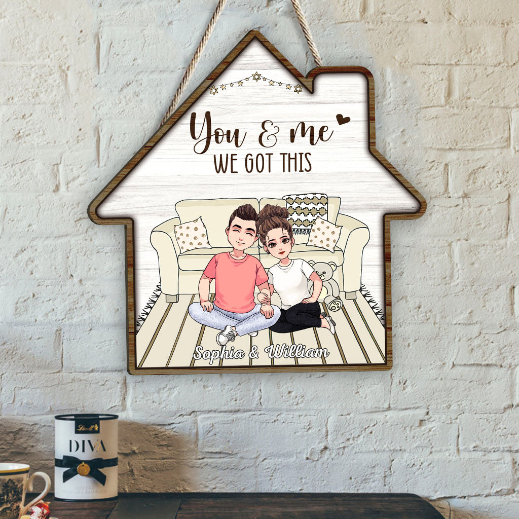 Und so bauten sie sich gemeinsam ein Leben auf, das sie liebten – personalisiertes Holzschild für Paare