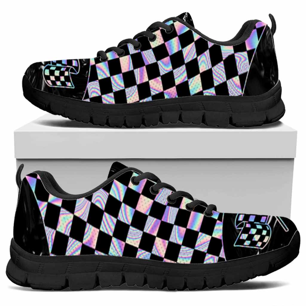 Racing Karierte Hologramm-Sneaker