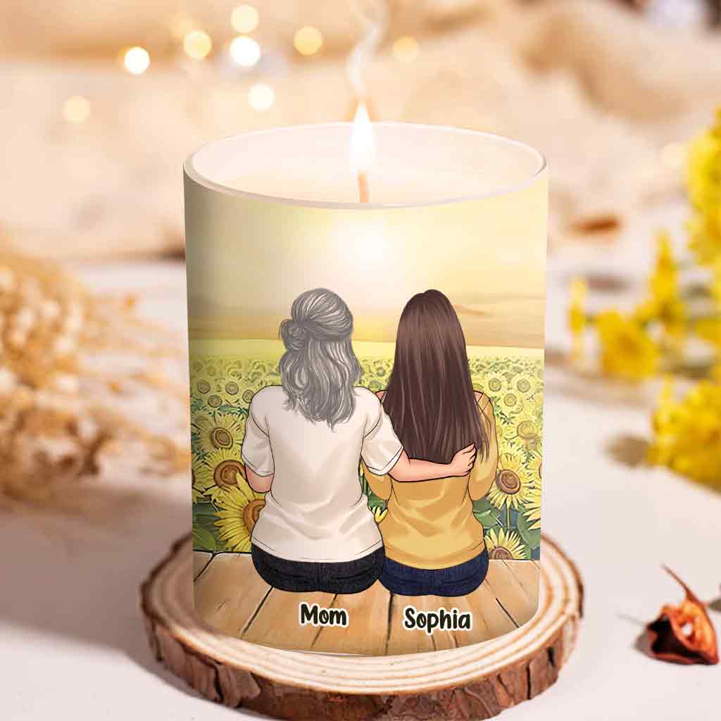To My Daughter - Personalized Mother Candle With Wooden Lid