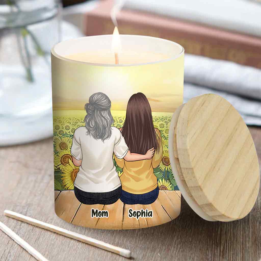 To My Daughter - Personalized Mother Candle With Wooden Lid