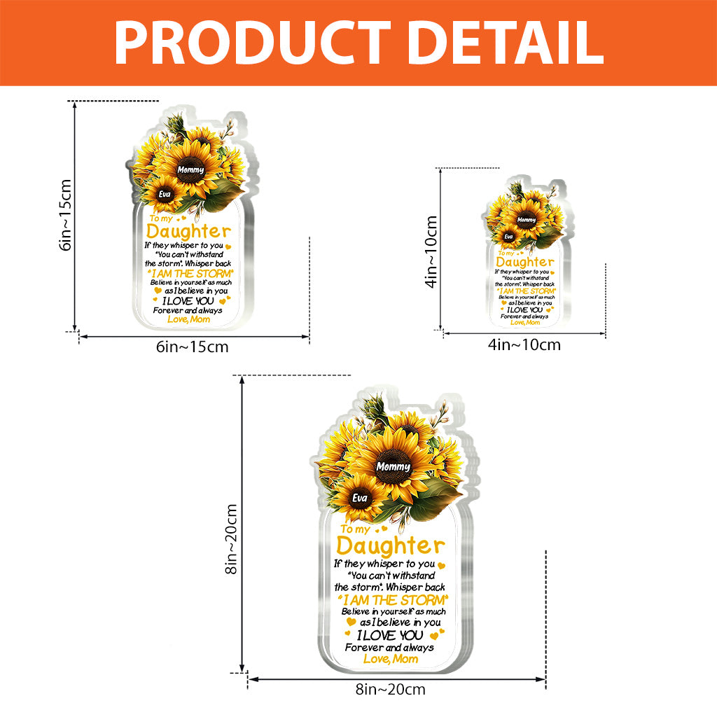 An meine Tochter – Personalisierte Muttertags-Acrylplakette in individueller Form