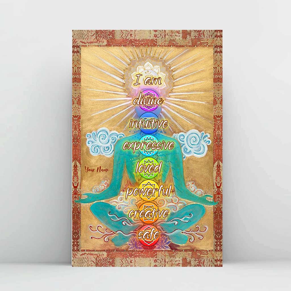 Ich bin göttlich, intuitiv und ausdrucksstark – personalisiertes Yoga-Poster