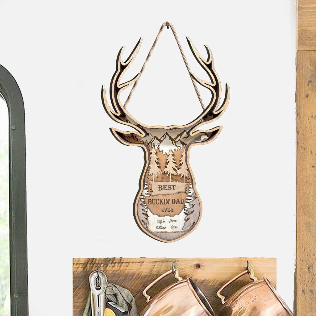 Der beste Jagd-Papa aller Zeiten – Personalisiertes Jagd-Holzschild zum Vatertag