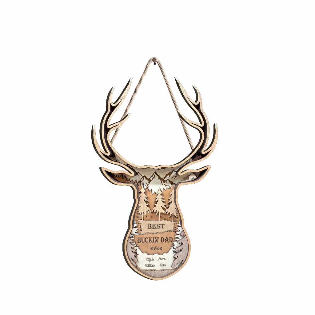 Der beste Jagd-Papa aller Zeiten – Personalisiertes Jagd-Holzschild zum Vatertag