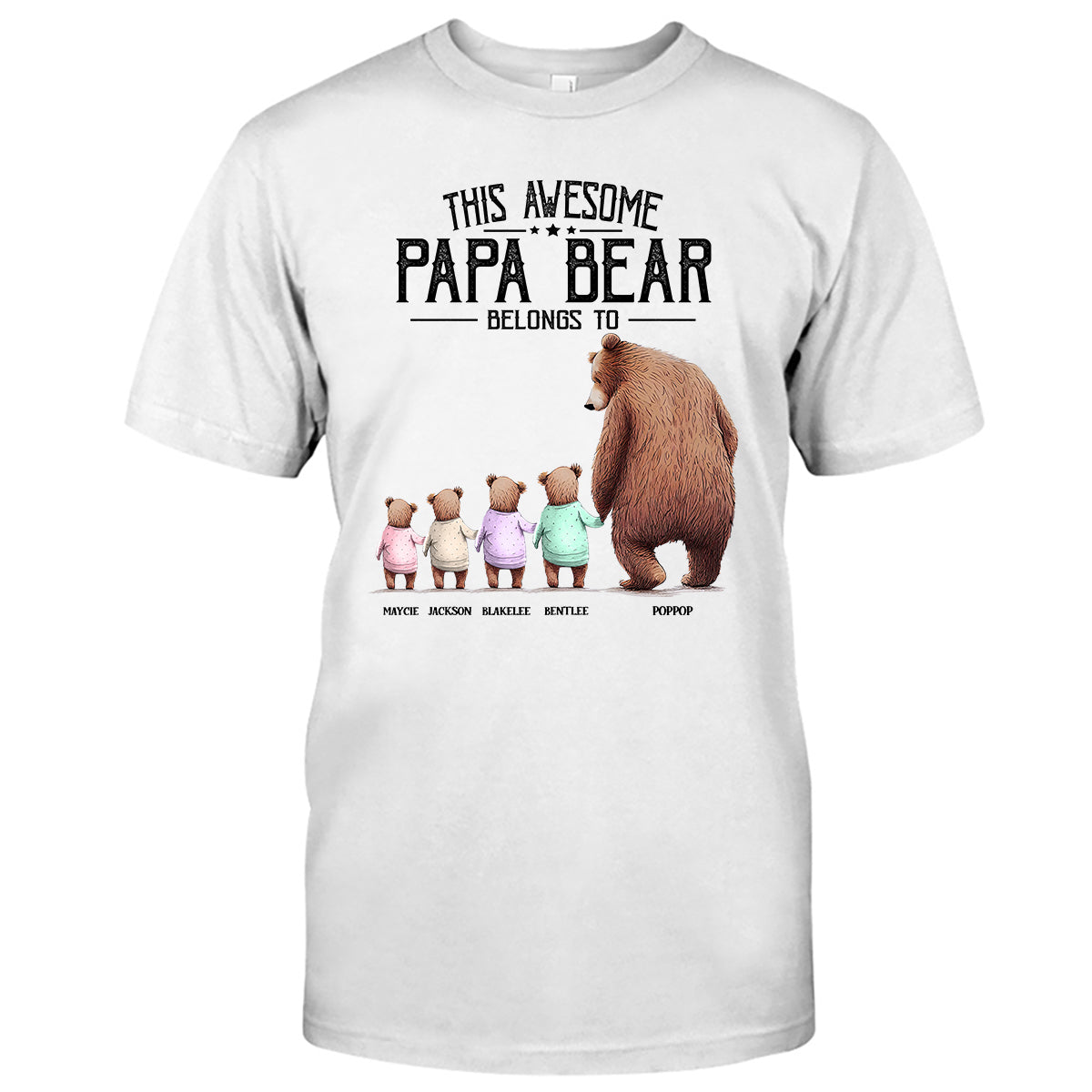 Dieser Papa Bär gehört zu – personalisiertes Opa-T-Shirt und Hoodie