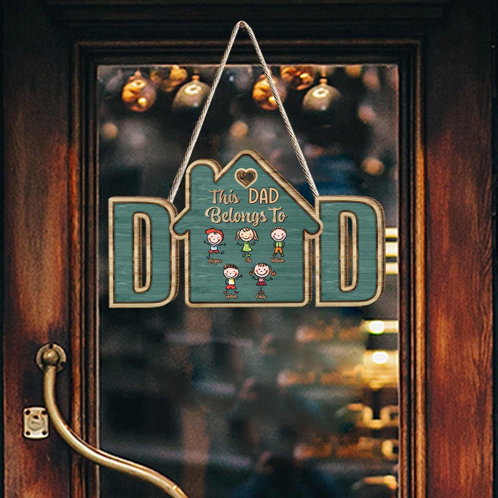 Dieses Schild „Dieser Papa gehört“ - Personalisiertes Vater-Holzschild
