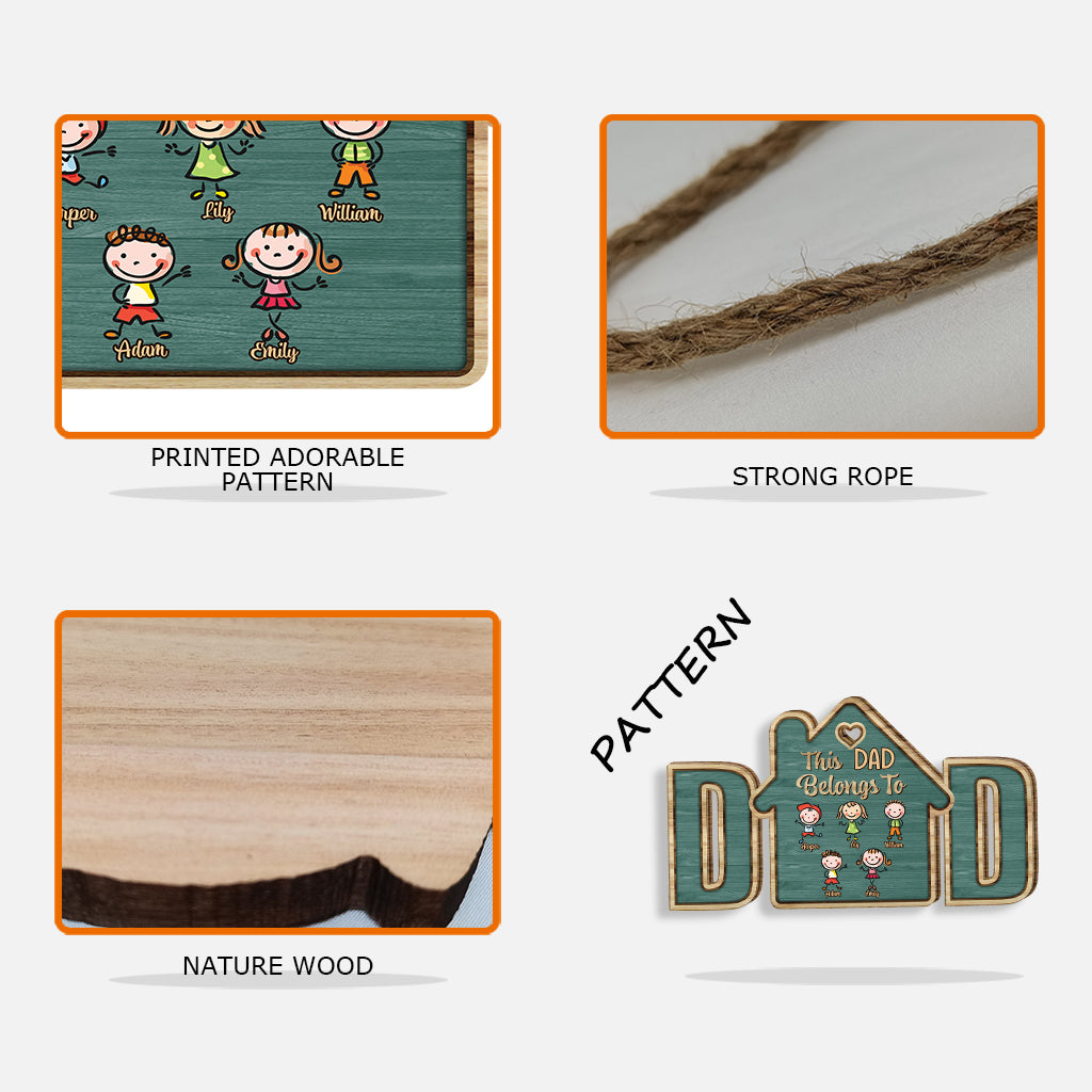 Dieses Schild „Dieser Papa gehört“ - Personalisiertes Vater-Holzschild