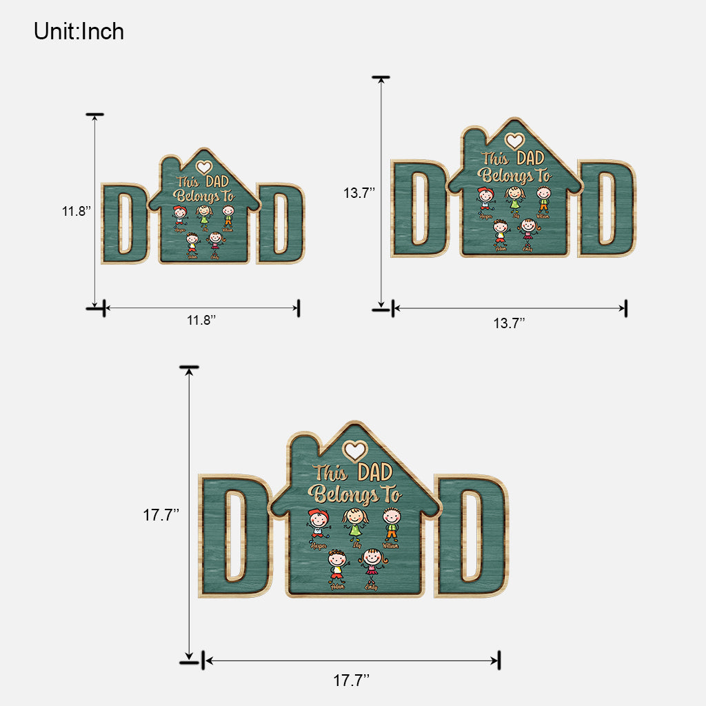 Dieses Schild „Dieser Papa gehört“ - Personalisiertes Vater-Holzschild