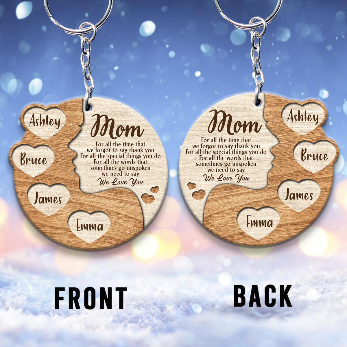 For All The Time - Personalized Mother's Day Mother Keychain (Printed On Both Sides)